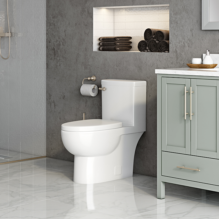 Icera Malibu II Two-Piece Toilet in Bathroom